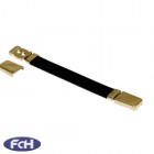 Black Plastic Strap Handle with Gold End Caps 